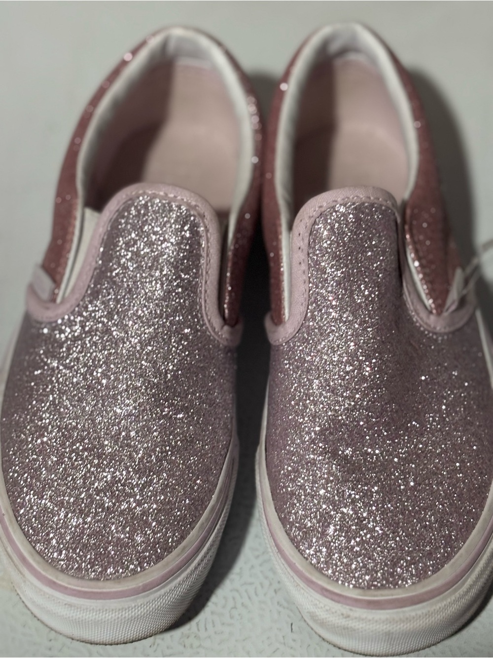 Vans Kids Glitter Slip-On Sneakers - Light Pink
